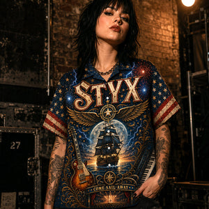 Styx Band Hawaiian Shirt, Come Sail Away Rock Button Up, Grand Illusion Music Fan Gift