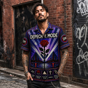 Depeche Mode Hawaiian Shirt, Enjoy the Silence Synth Button Up, Violator New Wave Fan Gift