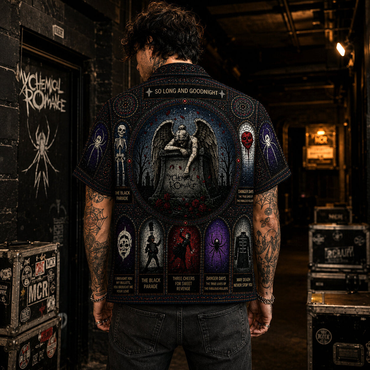 My Chemical Romance Hawaiian Shirt, Black Parade Emo Rock Button Up, Three Cheers Music Fan Gift