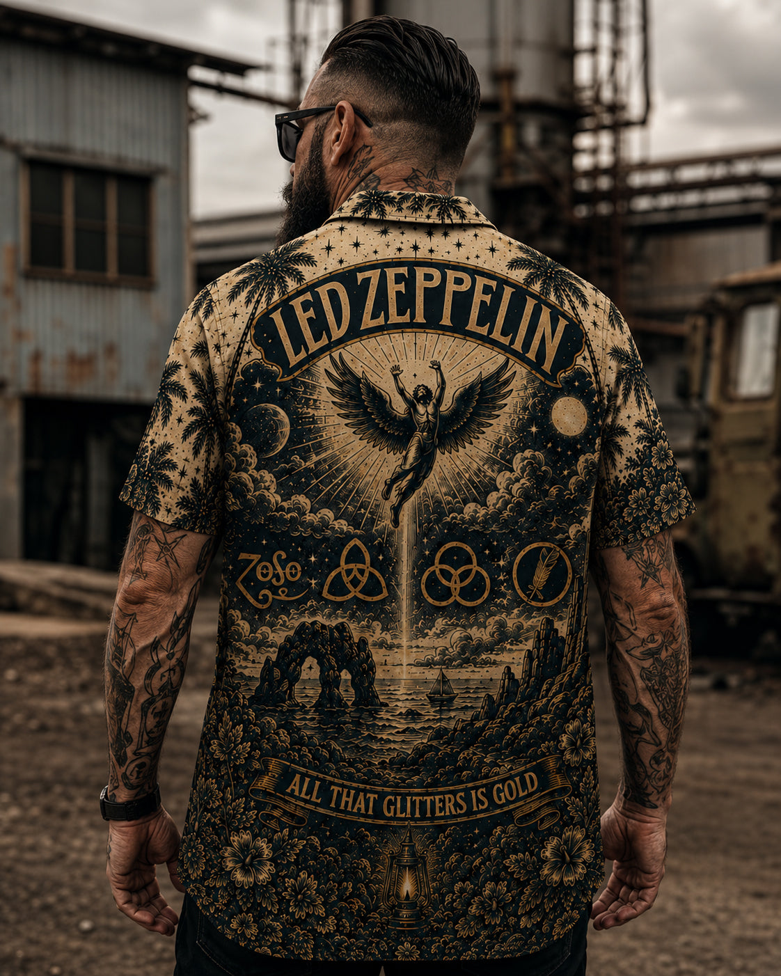 Led Zeppelin Stairway to Heaven Hawaiian Shirt, Stairway to Heaven Rock Button Up, IV Classic Album Fan Gift
