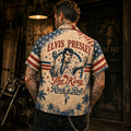 Elvis Presley The King Of Rock Hawaiian Shirt, Graceland Rock and Roll Button Up, King of Rock Music Fan Gift