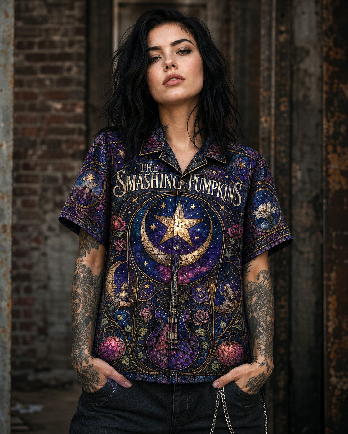 The Smashing Pumpkins Hawaiian Shirt, Mellon Collie Alt Rock Button Up, 1979 Music Fan Gift