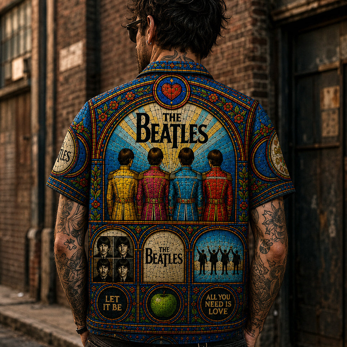 The Beatles Hawaiian Shirt, Abbey Road British Rock Button Up, Sgt Pepper Music Fan Gift