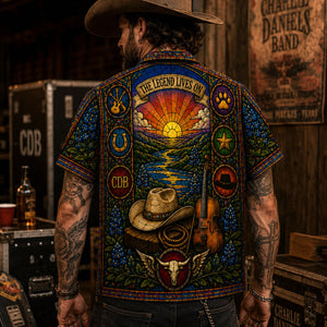 The Charlie Daniels Band Hawaiian Shirt, Devil Went Down to Georgia Button Up, Southern Country Rock Fan Gift