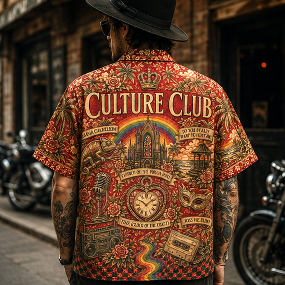 Culture Club Hawaiian Shirt, Karma Chameleon Pop Button Up, Boy George New Wave Fan Gift