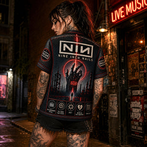 Nine Inch Nails Hawaiian Shirt, Downward Spiral Industrial Button Up, Closer Alternative Fan Gift