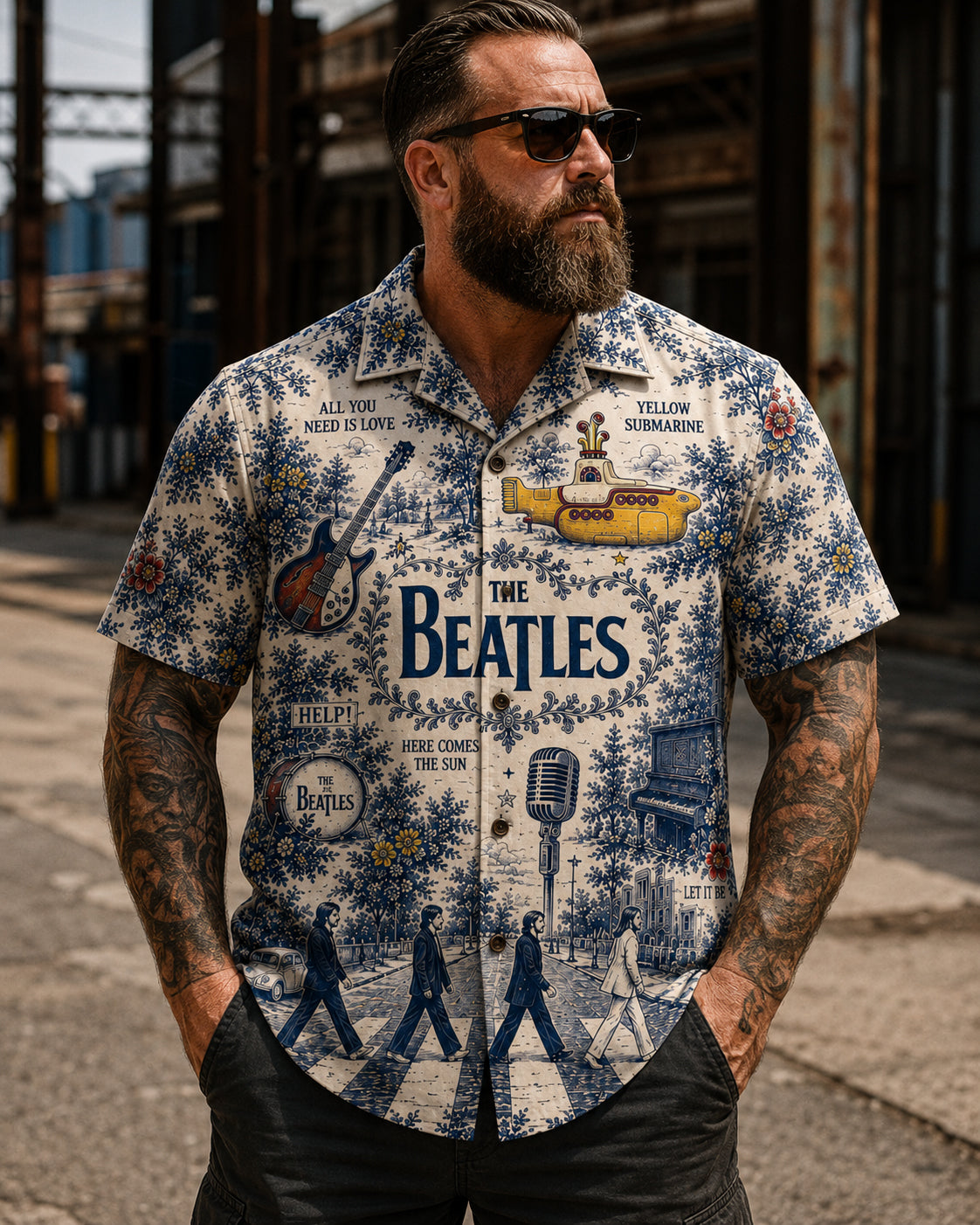 The Beatles Luxury Hawaiian Shirt, Abbey Road British Rock Button Up, Sgt Pepper Music Fan Gift