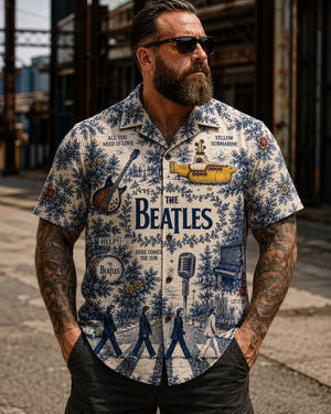 The Beatles Luxury Hawaiian Shirt, Abbey Road British Rock Button Up, Sgt Pepper Music Fan Gift