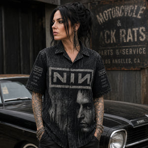 Nine Inch Nails The Downward Spiral Hawaiian Shirt, Downward Spiral Industrial Button Up, Closer Alternative Fan Gift