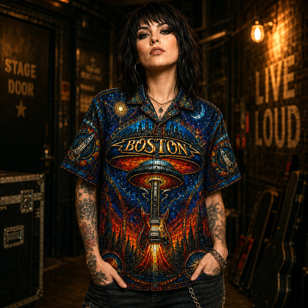 Boston Band Hawaiian Shirt, More Than a Feeling Rock Button Up, Debut Album Music Fan Gift