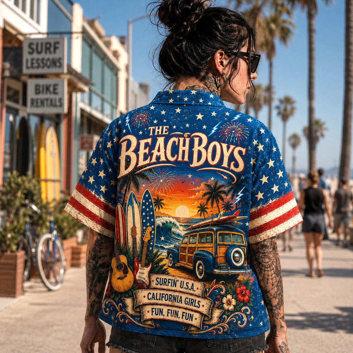 The Beach Boys Hawaiian Shirt, Retro Concert Artwork Button Up, Rock Music Collector Gift