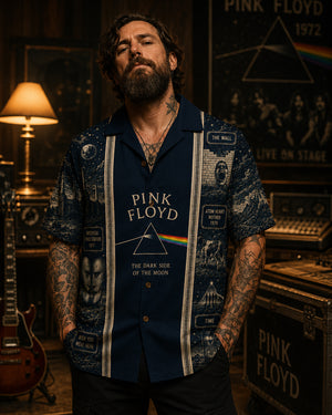 Pink Floyd Luxury Hawaiian Shirt, Classic Album Style Button Up, Vintage Music Fan Gift