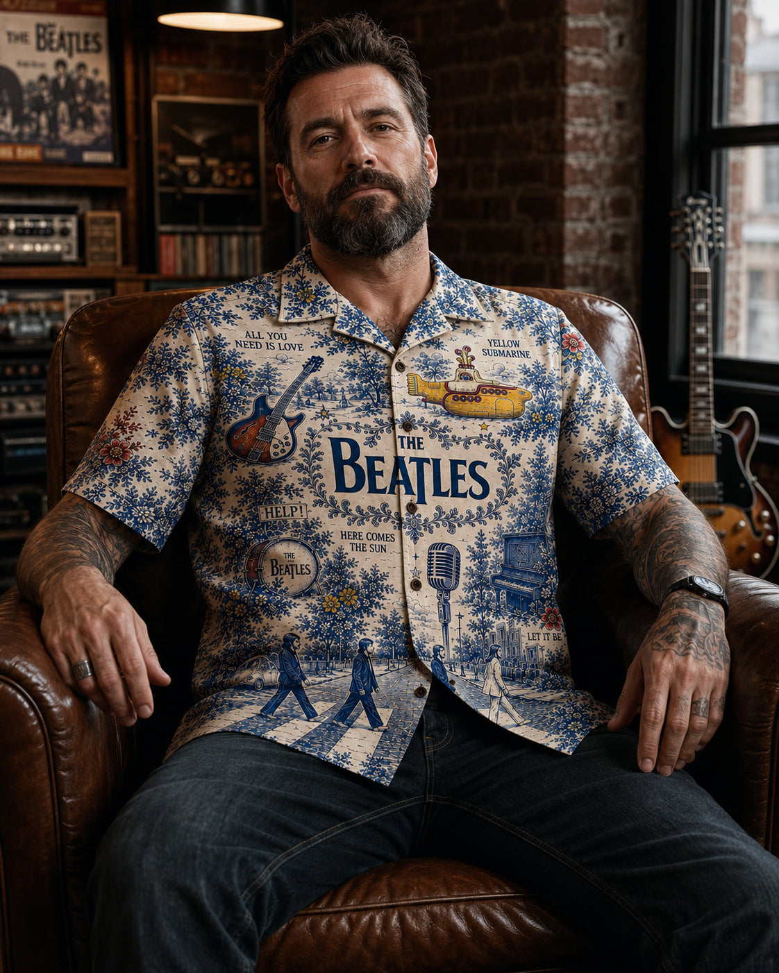 The Beatles Luxury Hawaiian Shirt, Abbey Road British Rock Button Up, Sgt Pepper Music Fan Gift