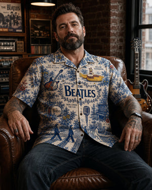 The Beatles Luxury Hawaiian Shirt, Abbey Road British Rock Button Up, Sgt Pepper Music Fan Gift
