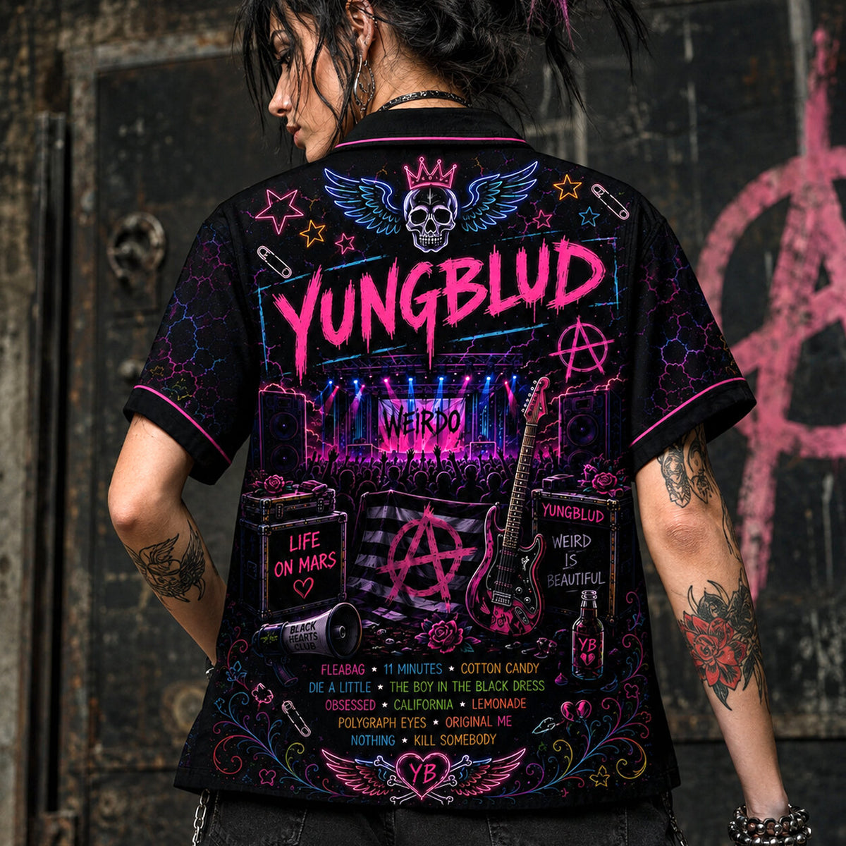 Yungblud Hawaiian Shirt, Alternative Punk Pop Button Up, Modern Rock Music Fan Gift