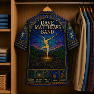 Dave Matthew Hawaiian Shirt, Crash Jam Rock Button Up, Live Concert Music Fan Gift