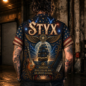 Styx Band Hawaiian Shirt, Come Sail Away Rock Button Up, Grand Illusion Music Fan Gift