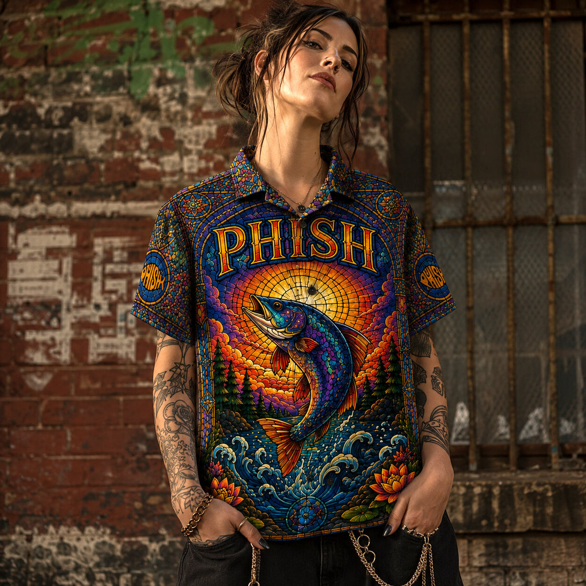 Phish Hawaiian Shirt, Jam Band Concert Button Up, Live Improvisation Music Fan Gift