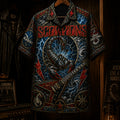 Scorpions Hawaiian Shirt, Retro Concert Artwork Button Up, Rock Music Collector Gift