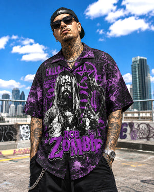 Rob Zombie Hawaiian Shirt, Hellbilly Deluxe Shock Rock Button Up, Dragula Industrial Metal Fan Gift