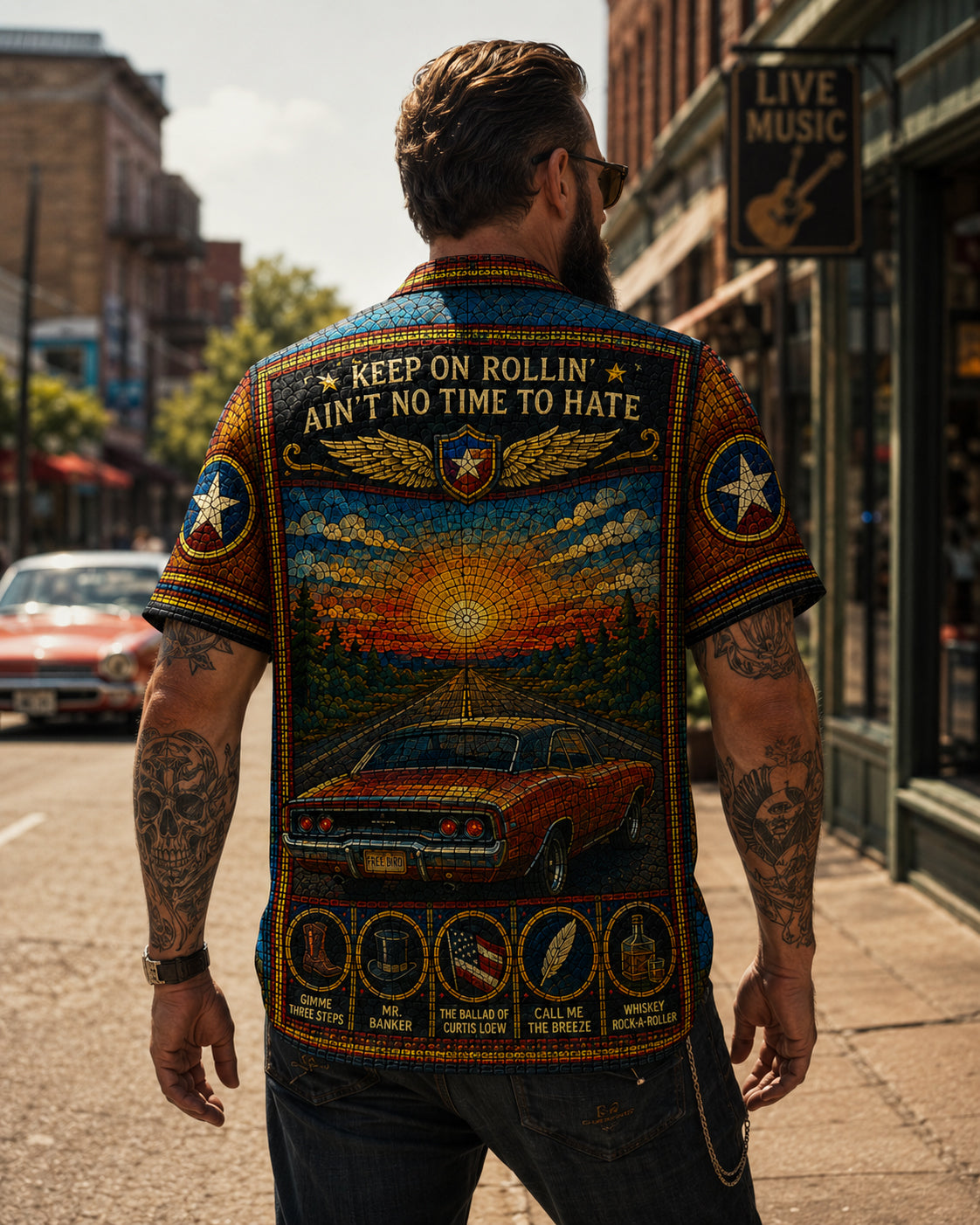 Lynyrd Skynyrd Hawaiian Shirt, Free Bird Southern Rock Button Up, Sweet Home Alabama Fan Gift