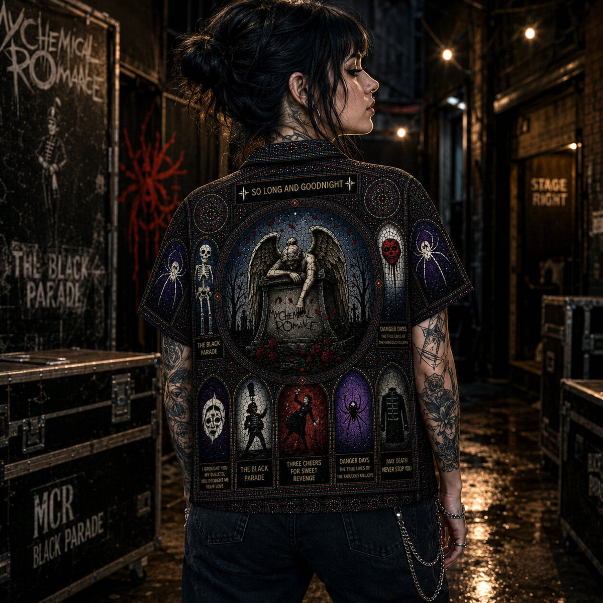 My Chemical Romance Hawaiian Shirt, Black Parade Emo Rock Button Up, Three Cheers Music Fan Gift