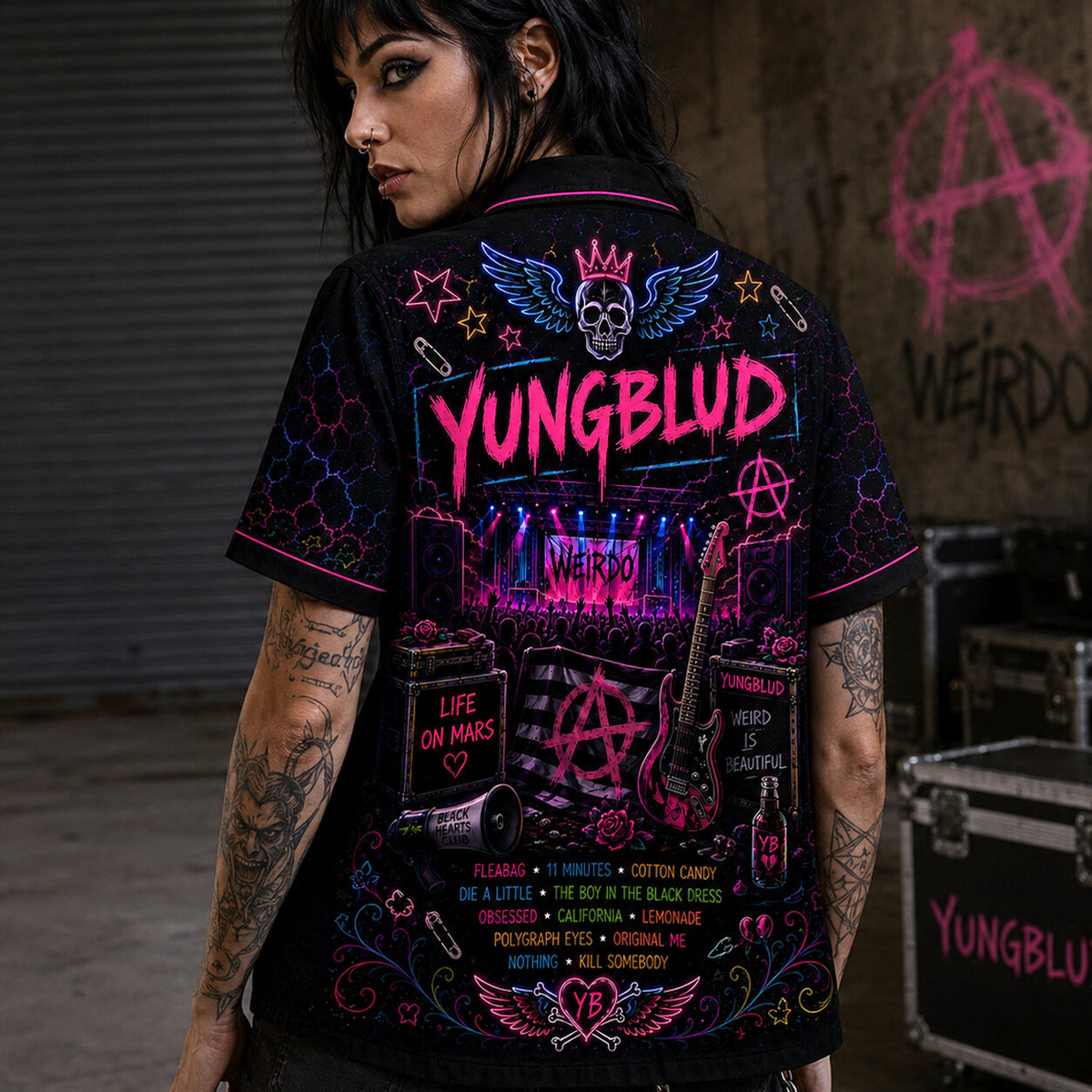 Yungblud Hawaiian Shirt, Alternative Punk Pop Button Up, Modern Rock Music Fan Gift
