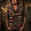 Poison Band Hawaiian Shirt, Open Up and Say Ahh Glam Button Up, Every Rose Has Its Thorn Fan Gift