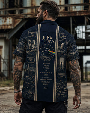 Pink Floyd Luxury Hawaiian Shirt, Classic Album Style Button Up, Vintage Music Fan Gift