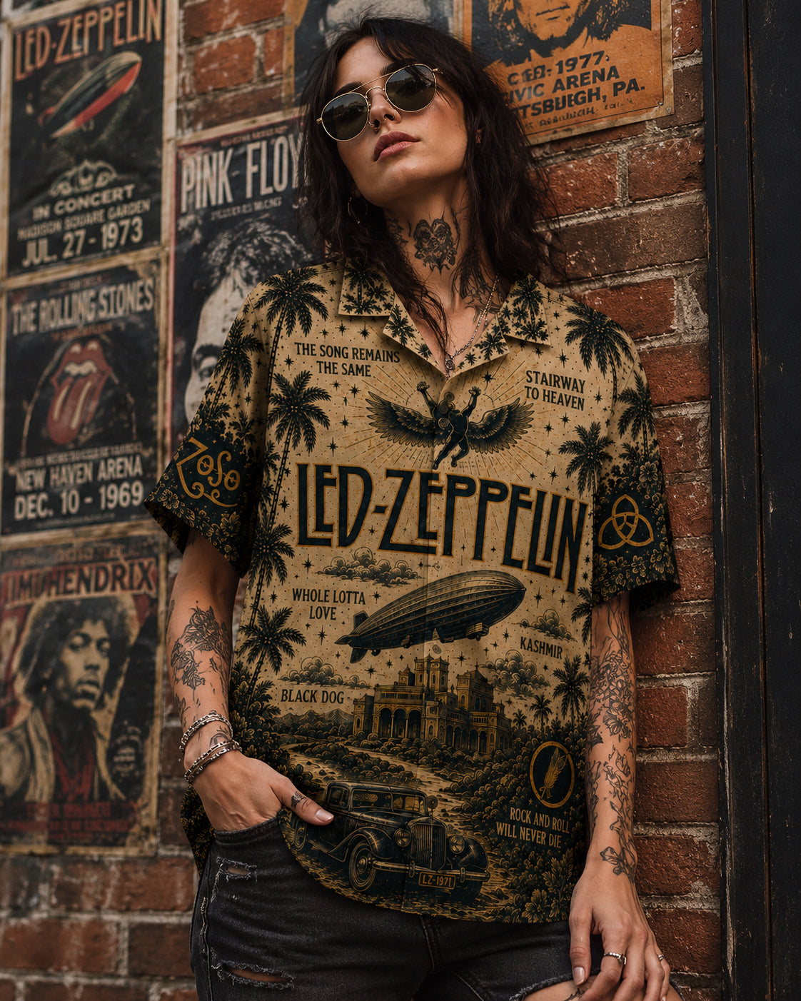 Led Zeppelin Stairway to Heaven Hawaiian Shirt, Stairway to Heaven Rock Button Up, IV Classic Album Fan Gift