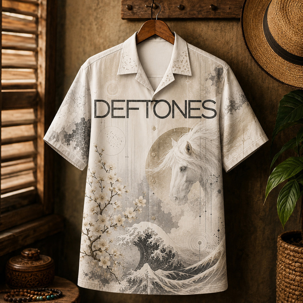 Deftones Hawaiian Shirt, Adrenaline Era Button Up, Engine No 9 Rock Fan Gift