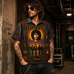 The Doors Hawaiian Shirt, Riders on the Storm Button Up, Jim Morrison Classic Rock Gift