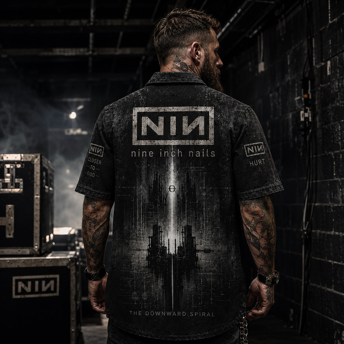 Nine Inch Nails The Downward Spiral Hawaiian Shirt, Downward Spiral Industrial Button Up, Closer Alternative Fan Gift
