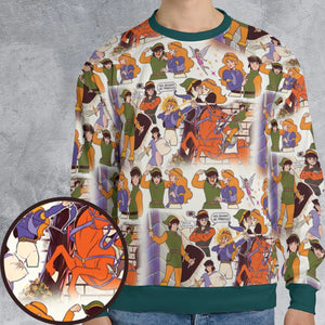 Link And Princess Zelda The Legend Of Zelda Animated All-over Print Sweatshirt