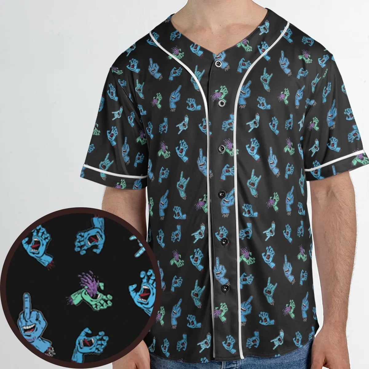 Santa Cruz Screaming Hand Unisex Baseball Jersey