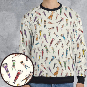 Morty Kombat Morty and Mortal Kombat Mashup All-over Print Sweatshirt