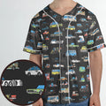 Movie Cars Pattern Unisex Baseball Jersey