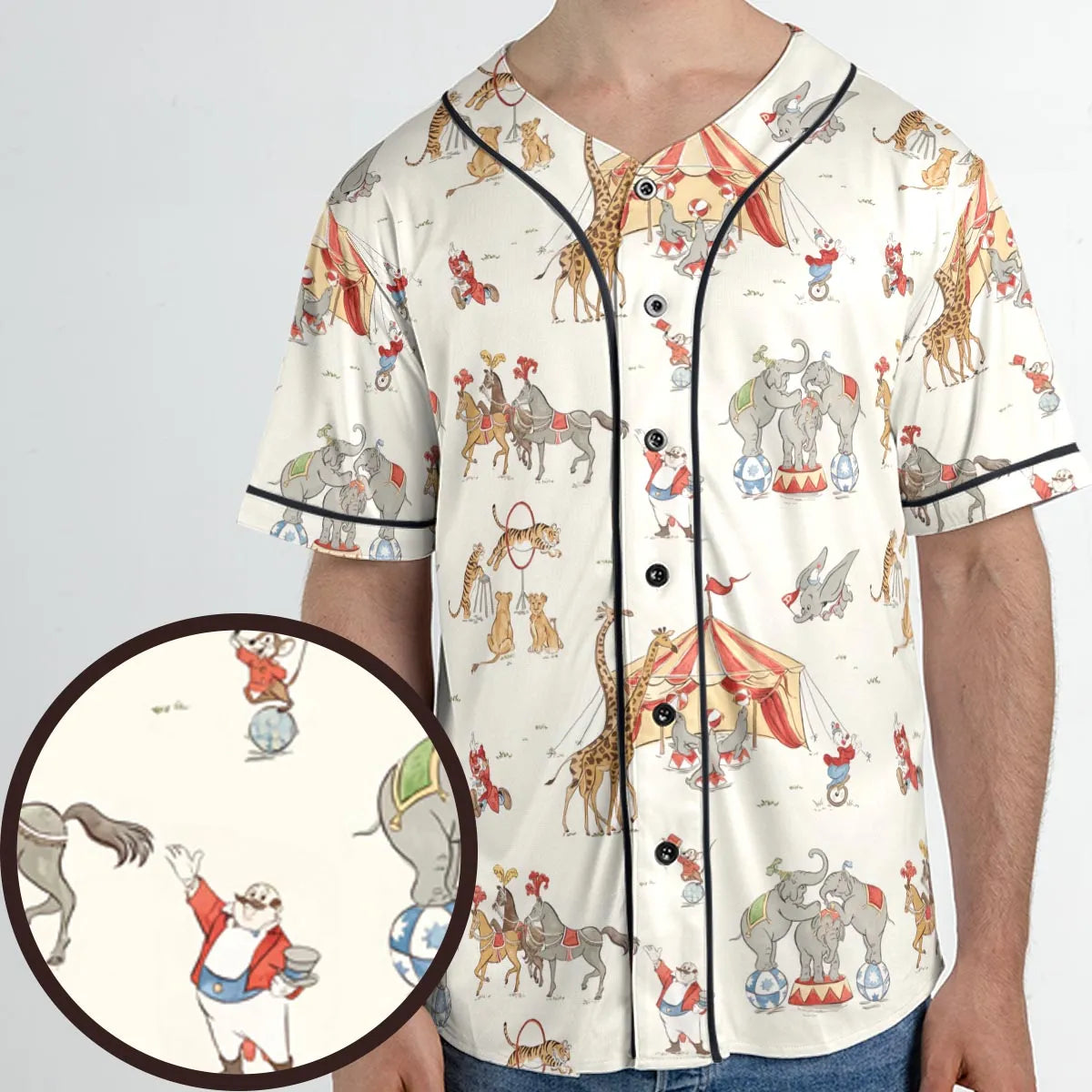 Nostalgic Circus Dumbo Unisex Baseball Jersey