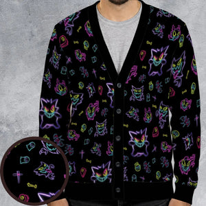 Neon Gastly Haunter Gengar Pokemon Cardigan