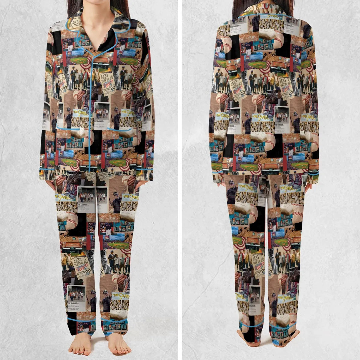 Memorable Baseball Movie Scenes Collage The Sandlot Pajamas Set
