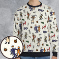 Horror Movie Pop Characters Pattern All-over Print Sweatshirt