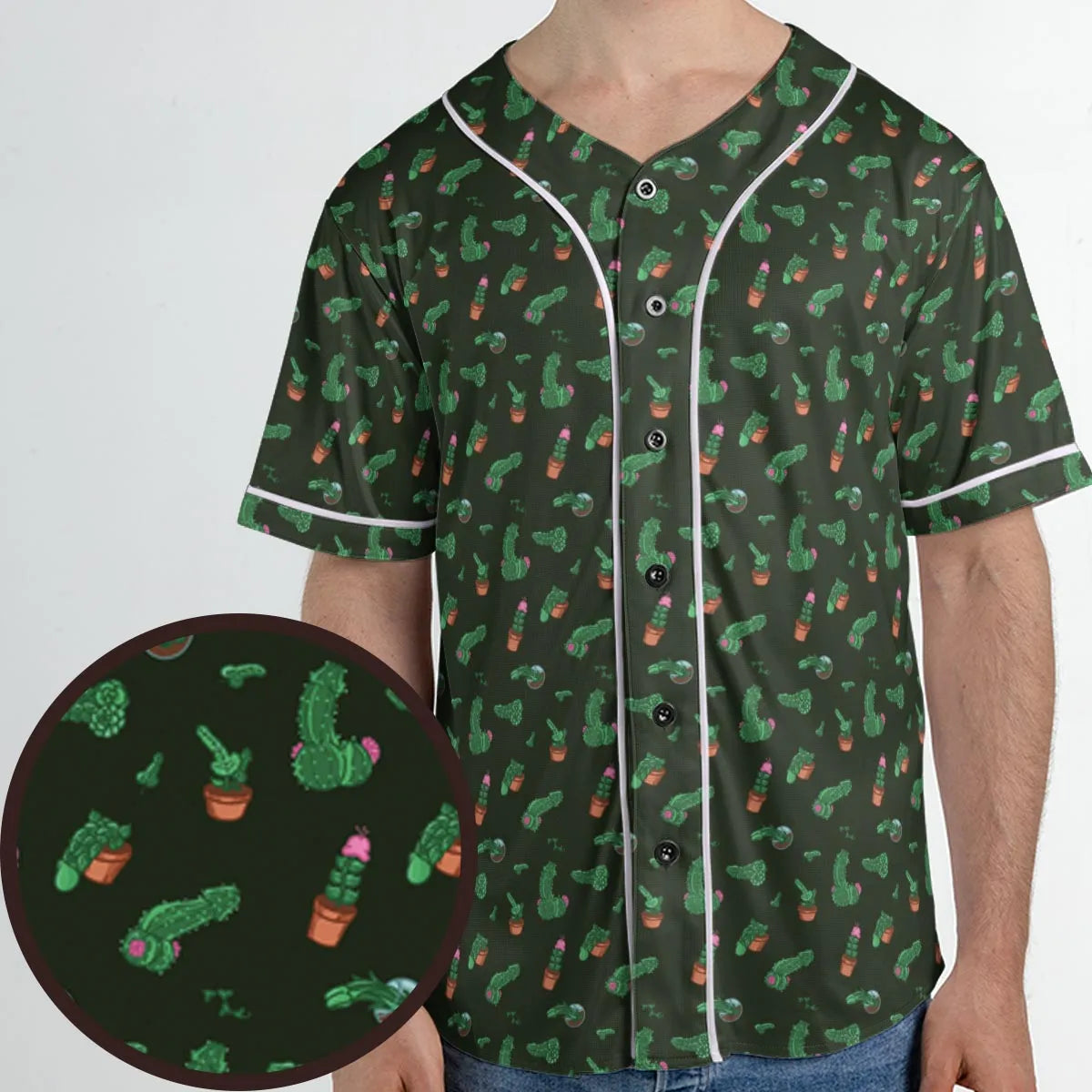 Funny Plants Pattern Unisex Baseball Jersey