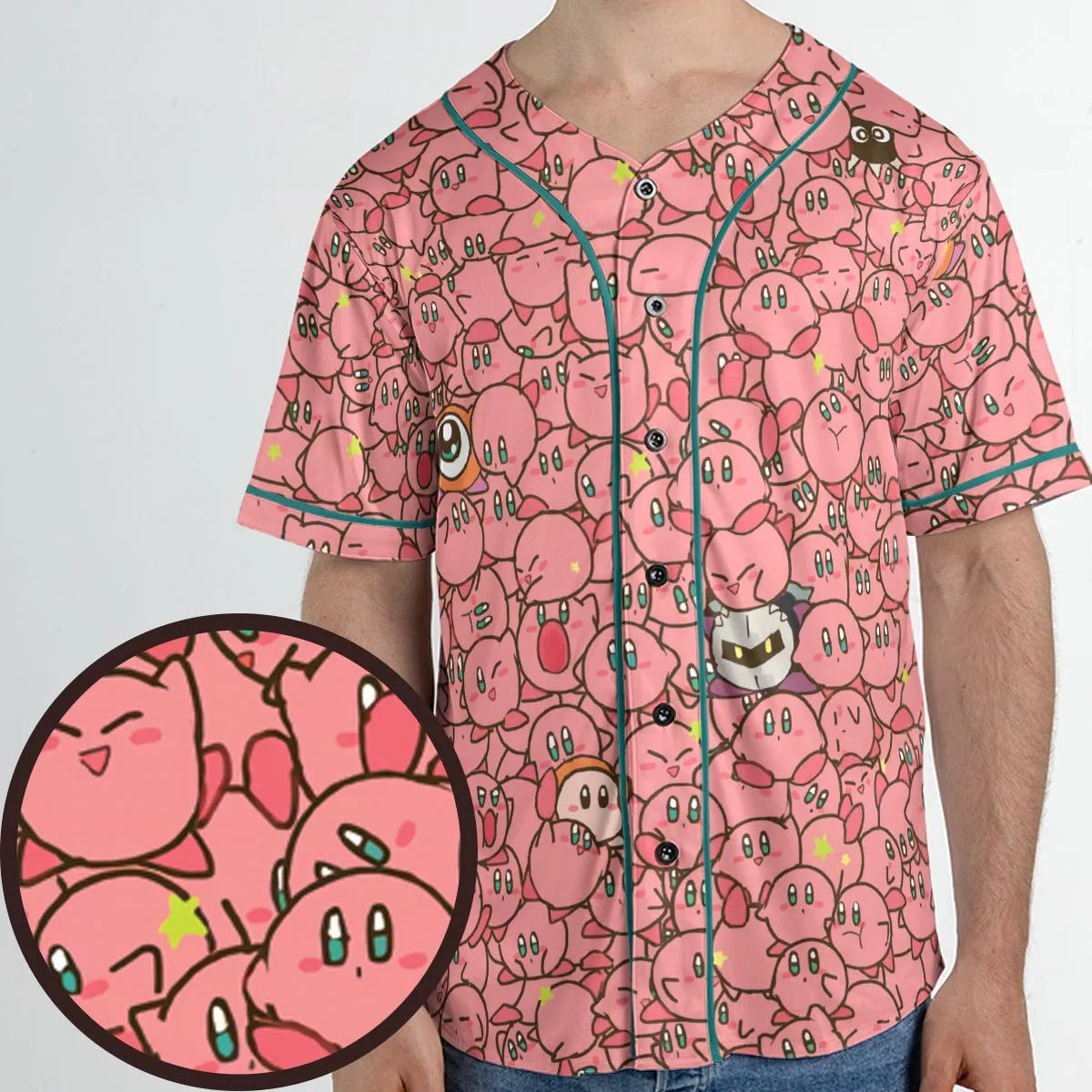 Cute Kirby Waddle Doo Bandana Waddle Dee Meta Knight Kirby's Characters Unisex Baseball Jersey