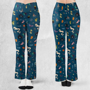 Cute Spooky Classic Monster Flare Leggings