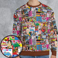 I heart 80s Collage Mr. T Back To the Future Pac-man All-over Print Sweatshirt