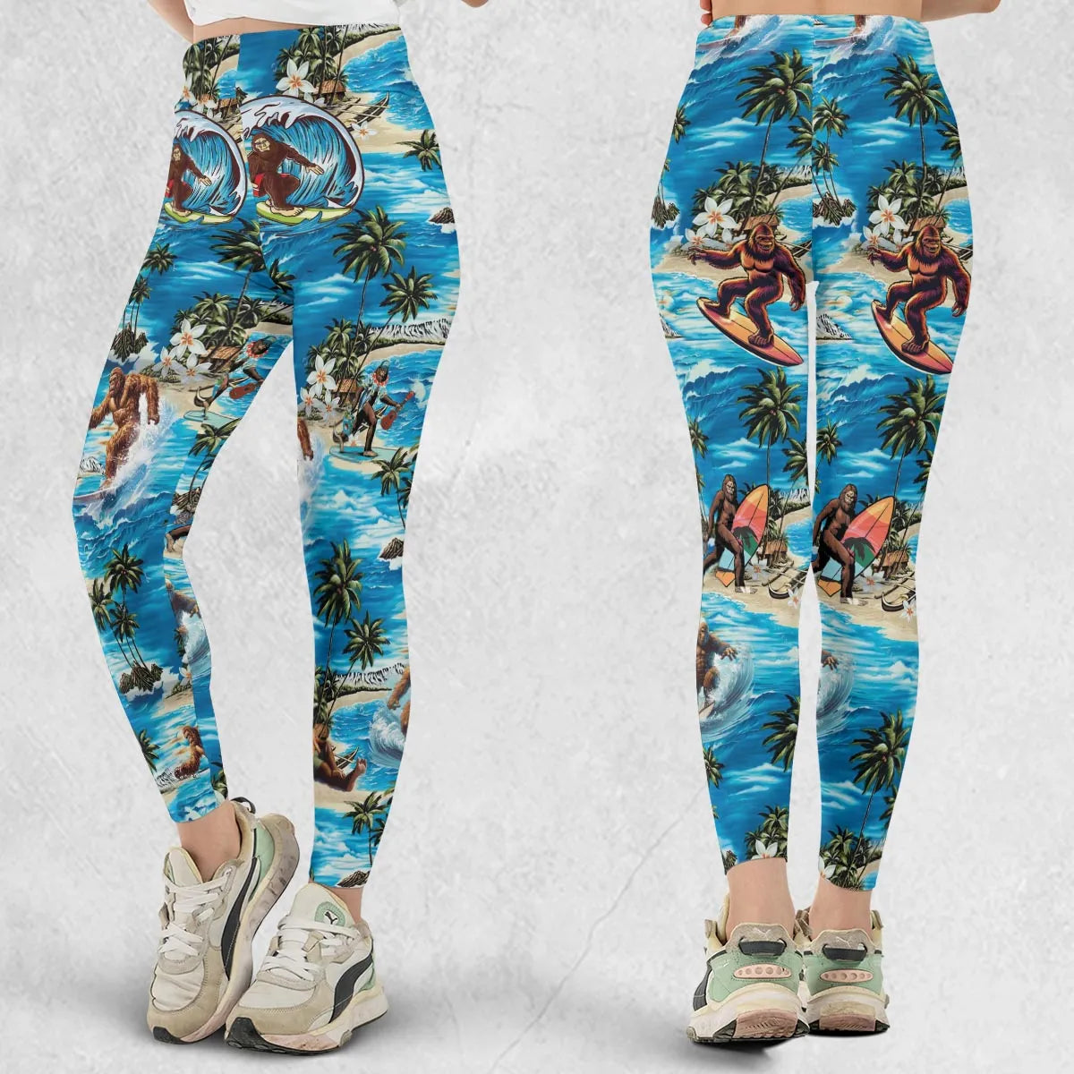 Bigfoot Surfing Summer Vibes Legging