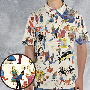 Tintin Adventure Kuifje AOP Men/Women Polo Shirt