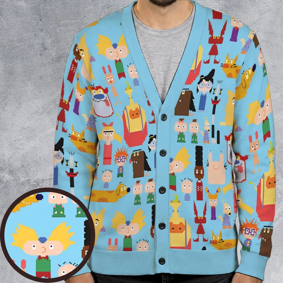 90's Carton Pixel Cardigan