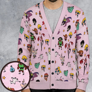 Power Puff Girls Characters Pattern Cardigan