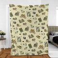 Frog and Toad Pattern Fleece Blanket
